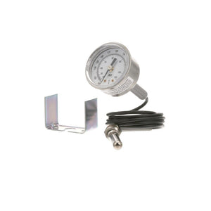 TEMPERATURE GAUGE, SIZE 2" DIA DIAL [RANGE 100-220F]
MOUNT U CLAMP W/5/8" JAM NUT, [CAP 48"]
BULB 7/16" X 1-3/4", 1/2" MPT
NSF APPROVED
JACKSON DISHWASHER RINSE