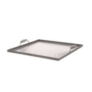 Deluxe Portable Griddle Tops
For 4 burners .[For Use on Commercial Range Gas Burners, Open Fires, Outdoor Grills.]
[Stores in Oven.] [ 3/16" Steel ] [1" Deep With Heat-Resistant Handles]
COATED WITH PURE VEGTABLE OIL