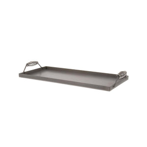 [Deluxe Portable Griddle Tops]
[For 2 burners.][For Use on Commercial Range Gas Burners, Open Fires,
Outdoor Grills.][Stores in Oven.]
[3/16" CONSTRUCTION CAST STEEL 1" Deep]
[Heat-Resistant Handles] 
[COATED WITH PURE VEGTABLE OIL]
[NOT DISHWASHER SAFE