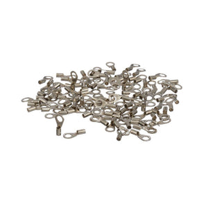 NICKEL PLATED FEMALE QUICK DISCONNECT, 100/BOX, 1/4" FLAT FEMALE PUSH-ON,
WIRE GAUGE 14-16.